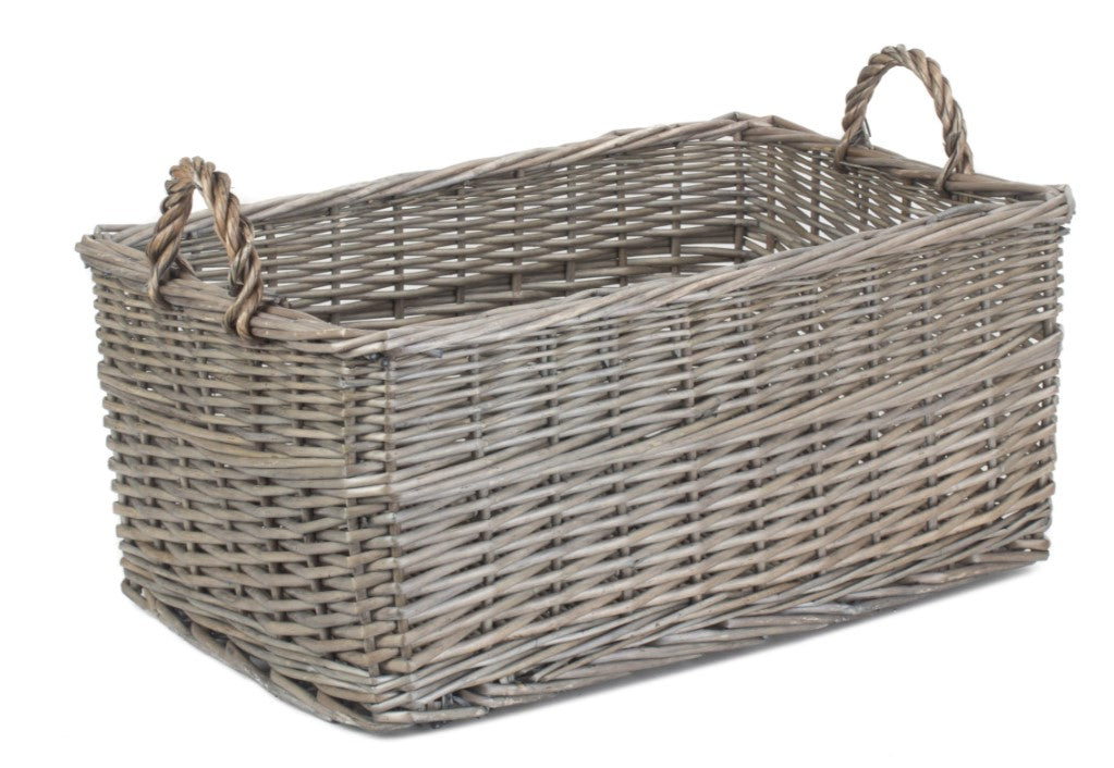 Medium Shallow Antique Wash Storage Basket ST036/2