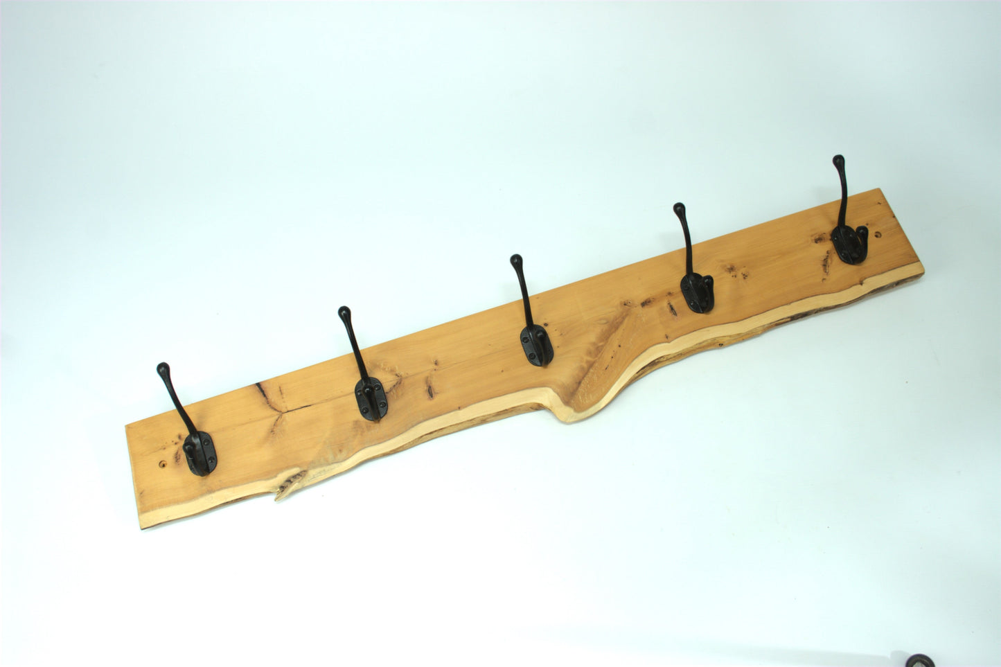 Live Edge Yew 6 Hook Coat Rack