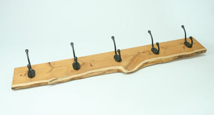 Live Edge Yew 6 Hook Coat Rack