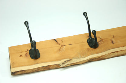 Live Edge Yew 6 Hook Coat Rack