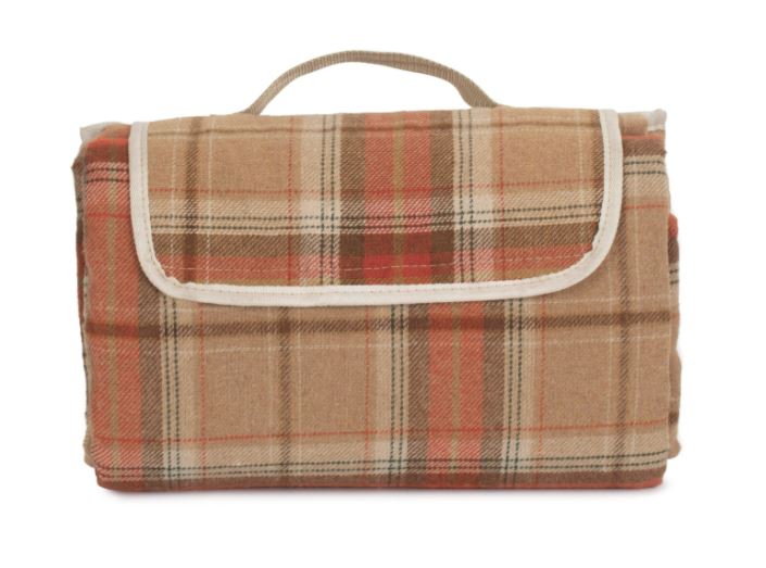 Autumn Red Tartan Picnic Rug