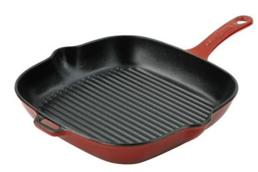 Chasseur Cast Iron Grill Pan Square, 26cm - Red