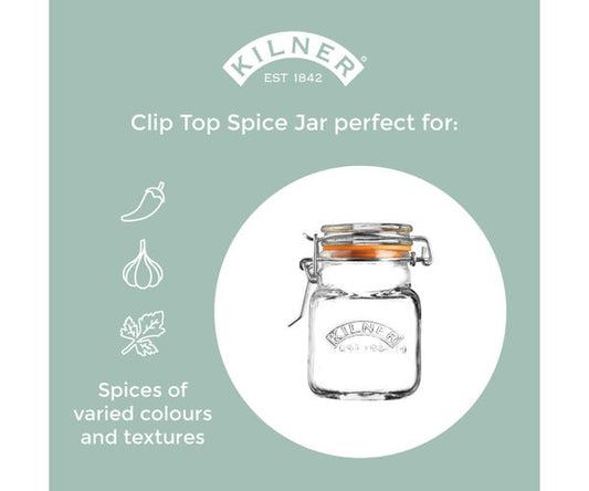 Kilner Clip Top Square Spice Jar 70ml