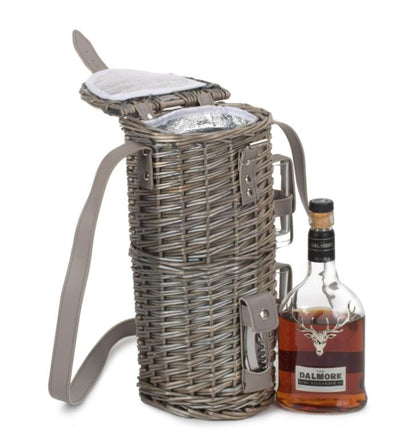 Single Bottle & 2 Cartridge Glass Carrier With Shoulder Strap