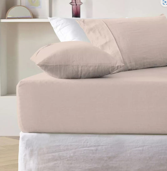 Purity Home Easy-Care 400 Thread Count Cotton Fitted Sheet - Blush