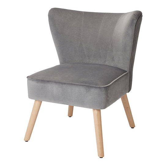Cocktail Chair - Grey Velvet Effect