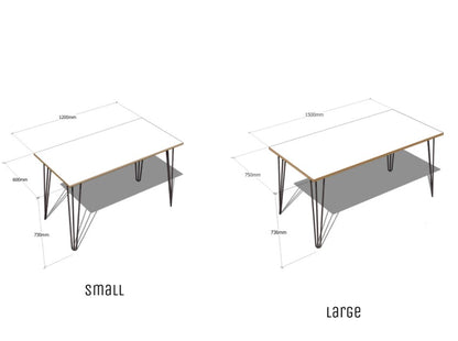 Hairpin Leg Formica Coated Birch Ply Dining Table/Desk