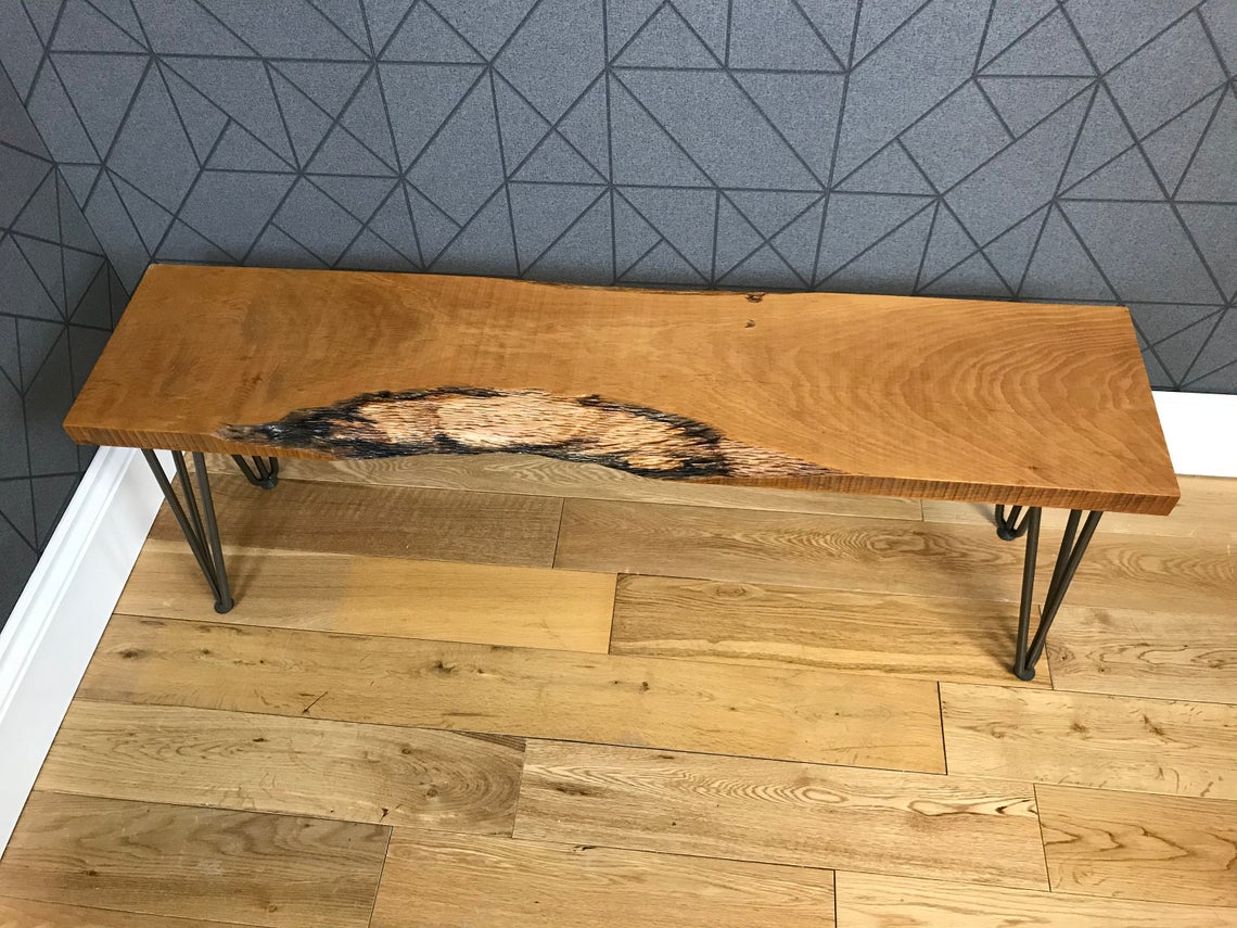 Handmade Bench - Cedar of Lebanon Wood - Live Edge