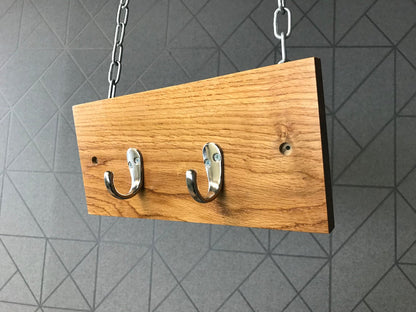 Solid oak Coat or key hook