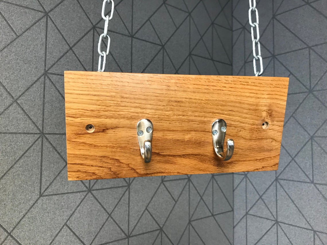 Solid oak Coat or key hook