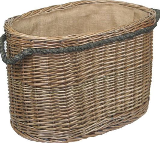 Large Oval Rope Handled Log Basket