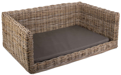 Luxury Rattan Dog Sofa Bed - Large