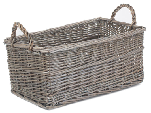 Small Shallow Antique Wash Storage Basket ST036/1