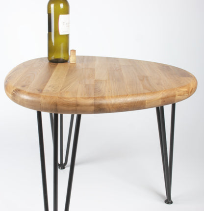 The Pebble Solid Oak Coffee/Sofa Table with Hairpin Legs