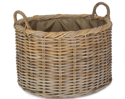 Size 1 - Oval Rattan Log Basket with Cordura Lining