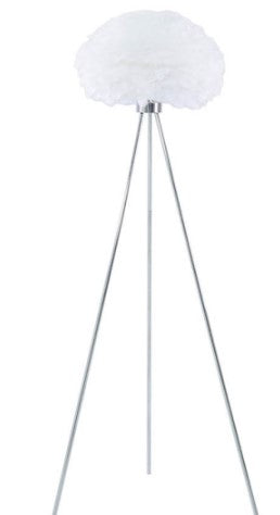 Tripod Floor Lamp with White Feather Shade