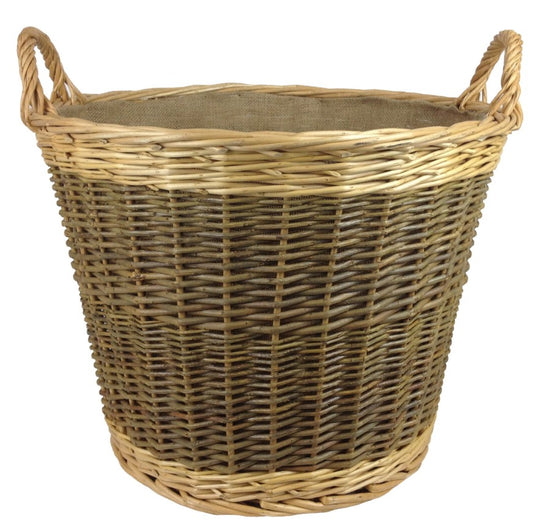 Unpeeled Log Basket with Lining