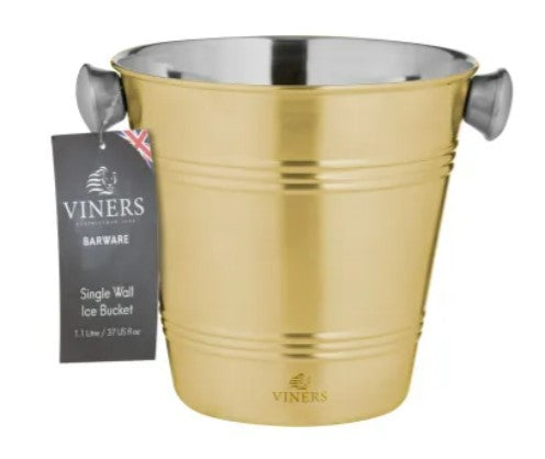 Viners Barware 1l Gold Single Wall Ice Bucket